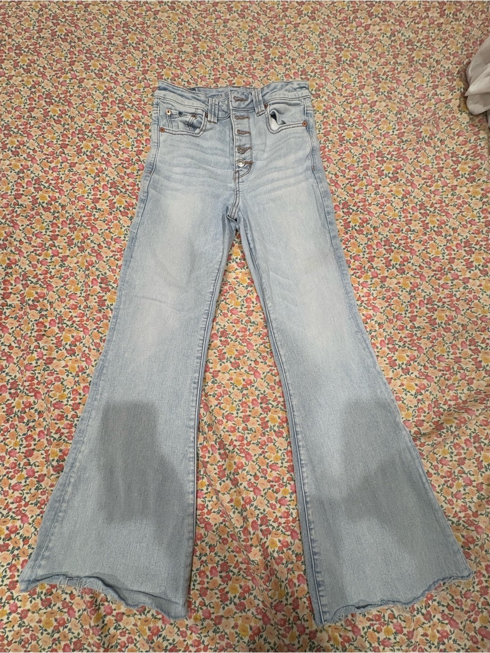 American Eagle Outfitters Light Blue High-Rise Flare Jeans